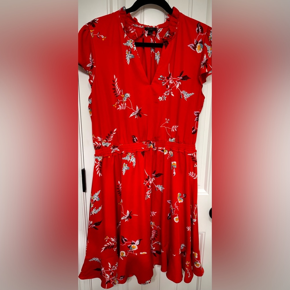Ann Taylor Red Flutter Sleeve Sundress